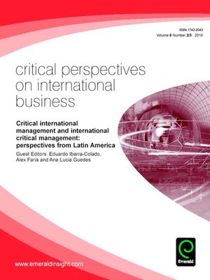 cover image of Critical Perspectives on International Business, Volume 6, Issue 2 & 3